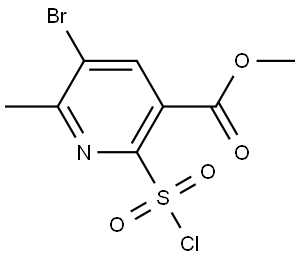 Methyl 5-bromo-2-(chlorosulfonyl)-6-methylnicotinate Struktur