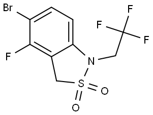 5-Bromo-4-fluoro-1-(2,2,2-trifluoroethyl)-1,3-dihydrobenzo[c]isothiazole 2,2-dioxide Struktur