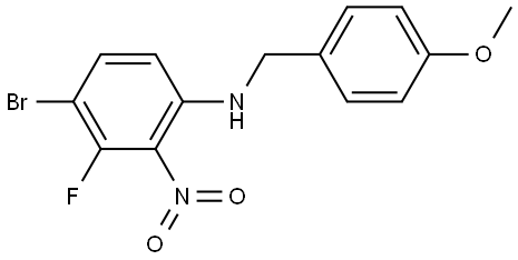 4-Bromo-3-fluoro-N-(4-methoxybenzyl)-2-nitroaniline Struktur