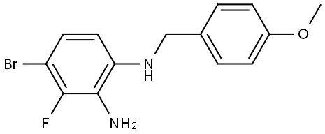 4-Bromo-3-fluoro-N1-(4-methoxybenzyl)benzene-1,2-diamine Struktur