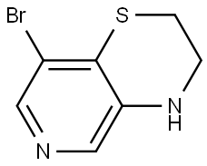 2H-Pyrido[4,3-b]-1,4-thiazine, 8-bromo-3,4-dihydro- Struktur