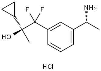 (S)-1-(3-((R)-1-Aminoethyl)phenyl)-2-cyclopropyl-1,1-difluoropropan-2-ol hydrochloride Struktur
