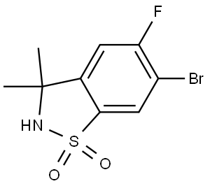 6-Bromo-5-fluoro-3,3-dimethyl-2,3-dihydrobenzo[d]isothiazole 1,1-dioxide Struktur