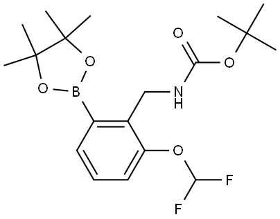 tert-Butyl 2-(difluoromethoxy)-6-(4,4,5,5-tetramethyl-1,3,2-dioxaborolan-2-yl)benzylcarbamate Struktur