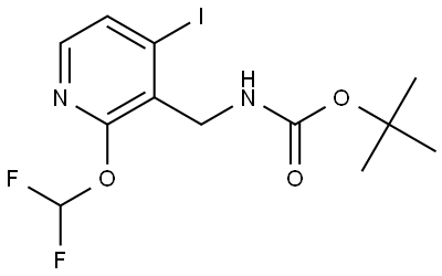 tert-Butyl ((2-(difluoromethoxy)-4-iodopyridin-3-yl)methyl)carbamate Struktur