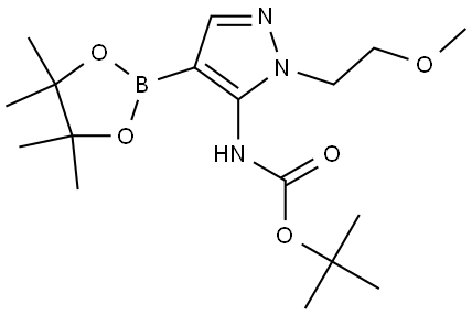 tert-Butyl (1-(2-methoxyethyl)-4-(4,4,5,5-tetramethyl-1,3,2-dioxaborolan-2-yl)-1H-pyrazol-5-yl)carbamate Struktur