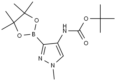 tert-Butyl (1-methyl-3-(4,4,5,5-tetramethyl-1,3,2-dioxaborolan-2-yl)-1H-pyrazol-4-yl)carbamate Struktur