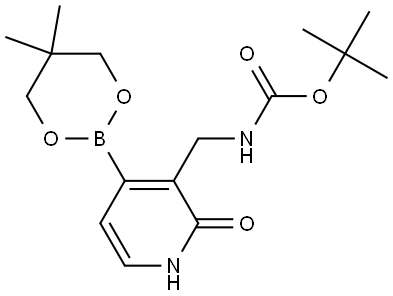 tert-Butyl ((4-(5,5-dimethyl-1,3,2-dioxaborinan-2-yl)-2-oxo-1,2-dihydropyridin-3-yl)methyl)carbamate Struktur