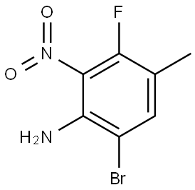 Benzenamine, 6-bromo-3-fluoro-4-methyl-2-nitro- Structure