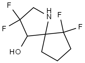 3,3,6,6-Tetrafluoro-1-azaspiro[4.4]nonan-4-ol Struktur