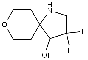 3,3-Difluoro-8-oxa-1-azaspiro[4.5]decan-4-ol Struktur