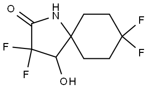 3,3,8,8-Tetrafluoro-4-hydroxy-1-azaspiro[4.5]decan-2-one Struktur