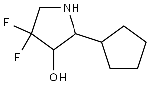 2-Cyclopentyl-4,4-difluoropyrrolidin-3-ol Struktur