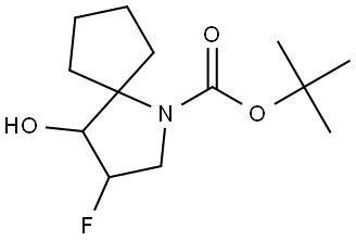 1-Azaspiro[4.4]nonane-1-carboxylic acid, 3-fluoro-4-hydroxy-, 1,1-dimethylethyl ester Struktur