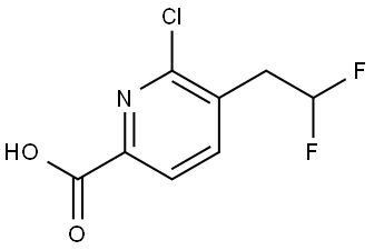 6-Chloro-5-(2,2-difluoroethyl)picolinic acid Struktur