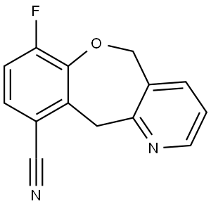 7-Fluoro-5,11-dihydrobenzo[6,7]oxepino[4,3-b]pyridine-10-carbonitrile Struktur