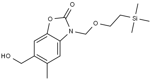 2(3H)-Benzoxazolone, 6-(hydroxymethyl)-5-methyl-3-[[2-(trimethylsilyl)ethoxy]methyl]- Struktur