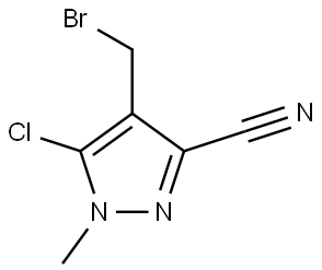 4-(Bromomethyl)-5-chloro-1-methyl-1H-pyrazole-3-carbonitrile Struktur