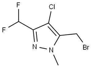 5-(Bromomethyl)-4-chloro-3-(difluoromethyl)-1-methyl-1H-pyrazole Struktur