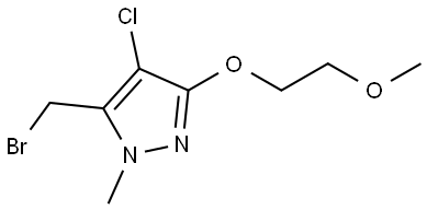 5-(Bromomethyl)-4-chloro-3-(2-methoxyethoxy)-1-methyl-1H-pyrazole Struktur