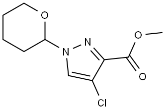 Methyl 4-chloro-1-(tetrahydro-2H-pyran-2-yl)-1H-pyrazole-3-carboxylate Struktur