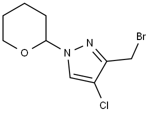 3-(Bromomethyl)-4-chloro-1-(tetrahydro-2H-pyran-2-yl)-1H-pyrazole Struktur