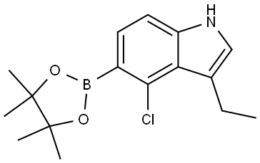 1H-Indole, 4-chloro-3-ethyl-5-(4,4,5,5-tetramethyl-1,3,2-dioxaborolan-2-yl)- Structure