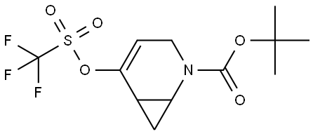 tert-Butyl 5-(((trifluoromethyl)sulfonyl)oxy)-2-azabicyclo[4.1.0]hept-4-ene-2-carboxylate Struktur
