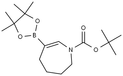 1H-Azepine-1-carboxylic acid, 2,3,4,5-tetrahydro-6-(4,4,5,5-tetramethyl-1,3,2-dioxaborolan-2-yl)-, 1,1-dimethylethyl ester Struktur