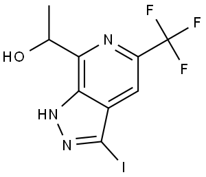 1-(3-Iodo-5-(trifluoromethyl)-1H-pyrazolo[3,4-c]pyridin-7-yl)ethan-1-ol Struktur