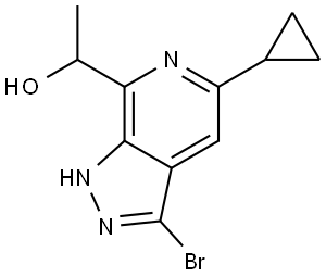 1-(3-Bromo-5-cyclopropyl-1H-pyrazolo[3,4-c]pyridin-7-yl)ethan-1-ol Struktur