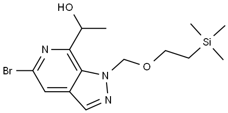 1-(5-Bromo-1-((2-(trimethylsilyl)ethoxy)methyl)-1H-pyrazolo[3,4-c]pyridin-7-yl)ethan-1-ol Struktur