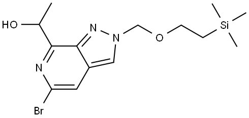 1-(5-Bromo-2-((2-(trimethylsilyl)ethoxy)methyl)-2H-pyrazolo[3,4-c]pyridin-7-yl)ethan-1-ol Struktur