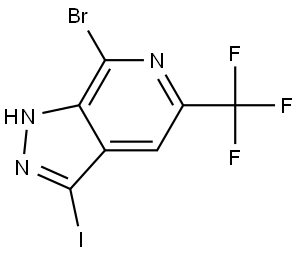 7-Bromo-3-iodo-5-(trifluoromethyl)-1H-pyrazolo[3,4-c]pyridine Struktur