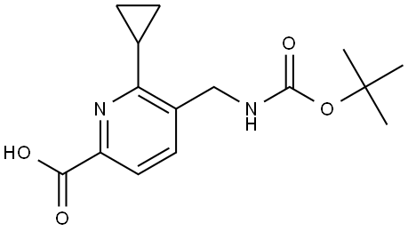 5-(((tert-Butoxycarbonyl)amino)methyl)-6-cyclopropylpicolinic acid Struktur