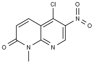 5-Chloro-1-methyl-6-nitro-1,8-naphthyridin-2(1H)-one Struktur