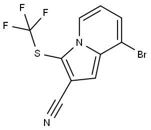 8-Bromo-3-((trifluoromethyl)thio)indolizine-2-carbonitrile Struktur