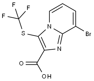 8-Bromo-3-((trifluoromethyl)thio)imidazo[1,2-a]pyridine-2-carboxylic acid Struktur