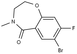 7-Bromo-8-fluoro-4-methyl-3,4-dihydrobenzo[f][1,4]oxazepin-5(2H)-one Struktur