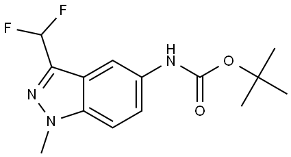 tert-Butyl (3-(difluoromethyl)-1-methyl-1H-indazol-5-yl)carbamate Struktur