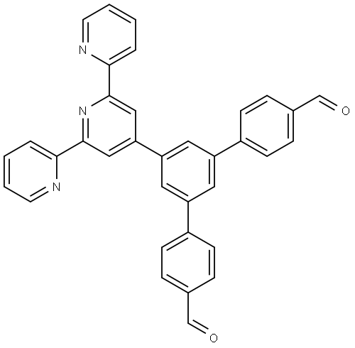 5'-([2,2':6',2''-terpyridin]-4'-yl)-[1,1':3',1''-terphenyl]-4,4''-dicarbaldehyde Struktur
