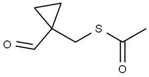 S-((1-Formylcyclopropyl)methyl) ethanethioate Struktur