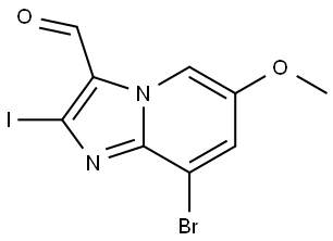 8-Bromo-2-iodo-6-methoxyimidazo[1,2-a]pyridine-3-carbaldehyde Struktur