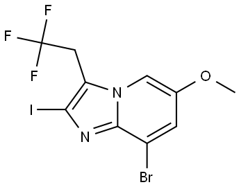 8-Bromo-2-iodo-6-methoxy-3-(2,2,2-trifluoroethyl)imidazo[1,2-a]pyridine Structure