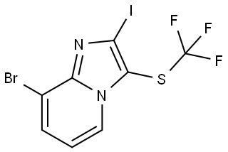 8-Bromo-2-iodo-3-((trifluoromethyl)thio)imidazo[1,2-a]pyridine Struktur