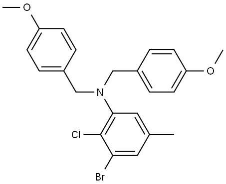 3-Bromo-2-chloro-N,N-bis(4-methoxybenzyl)-5-methylaniline Struktur