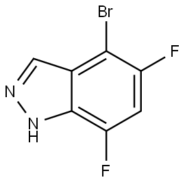 4-Bromo-5,7-difluoro-1H-indazole Struktur