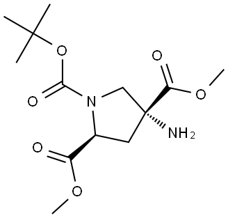 1-(tert-Butyl) 2,4-dimethyl (2S,4R)-4-aminopyrrolidine-1,2,4-tricarboxylate Struktur