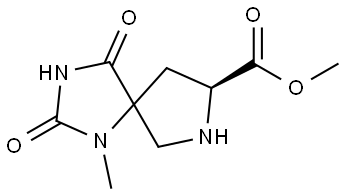 Methyl (8S)-1-methyl-2,4-dioxo-1,3,7-triazaspiro[4.4]nonane-8-carboxylate Struktur