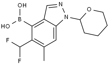 (5-(Difluoromethyl)-6-methyl-1-(tetrahydro-2H-pyran-2-yl)-1H-indazol-4-yl)boronic acid Struktur
